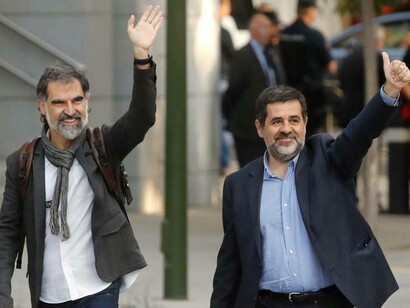 Jordi Cuixart y Jordi Sànchez, presidentes de Òmnium Cultural y la ANC respectivamente, han entrado en prisión preventiva el pasado lunes por orden de una jueza de la Audiencia Nacional