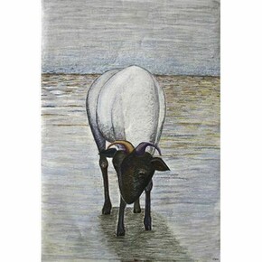 Karen Diefenbach, Mattino, 2010, Mixed media on paper, 44 x 31 in; 111.8 x 78.7 cm