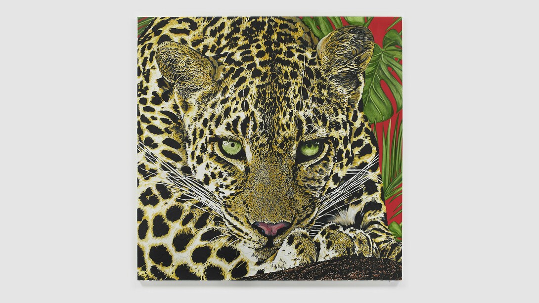 John Newsom,
Fast Shadow, 2020,
Oil on canvas,
84 x 84 in (213.4 x 213.4 cm). Courtesy of the artist and Marc Straus Gallery