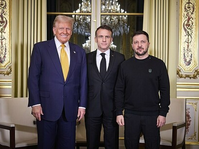 In Paris, Ukrainian President Volodymyr Zelenskyy took part in a trilateral meeting with French President Emmanuel Macron and U.S. President-elect Donald Trump in 2024