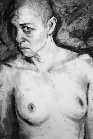 Retrato Posmoderno, 2022, Roberto Murillo. Carboncillo sobre papel