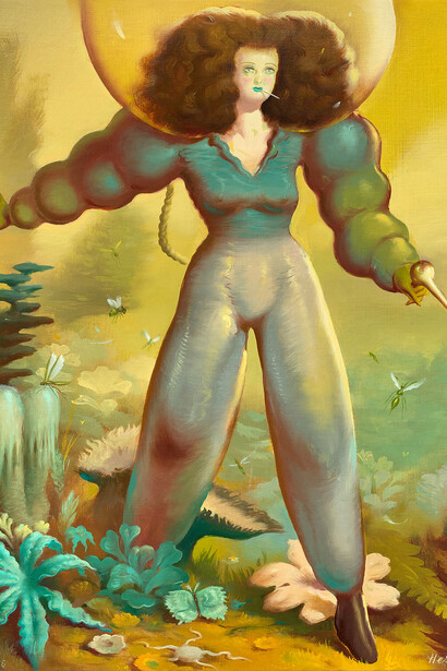 Ryan Heshka, On the soft-conscious planetoid (detail). Courtesy of Corey Helford Gallery
