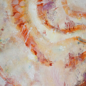 Olga Goldina Hirsch, The solstice begins! Summer, 2024, mixed media on canvas, 140 x 160 cm. Courtesy of Olga Goldina Hirsch