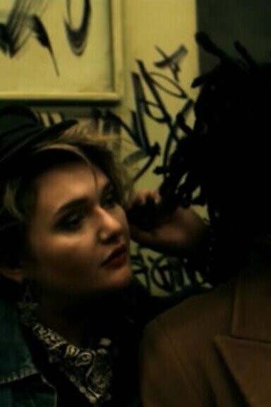 Madonna and Jean Michel Basquiat on a train in the film 'Madonna and Basquait' by Showtime, 2019