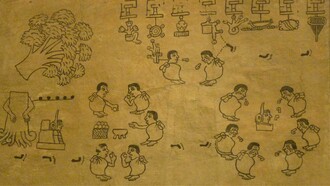Página número 3 del Códice Boturini, también conocido como "Tira de la peregrinación"