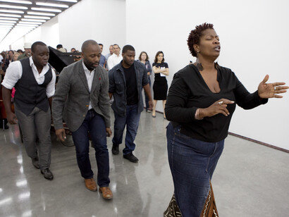 Theaster Gates, My Labor is My Protest Performance, White Cube, London, 2012. Photo: Sara Pooley. Courtesy the artist