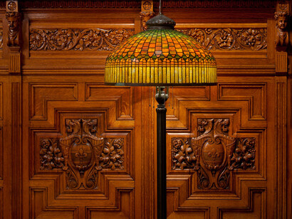 Tiffany Studios (American, 1902-1932). Curtain trim floor lamp, c. 1900. Photo by Alexander Vertikoff © The Richard H. Driehaus Museum