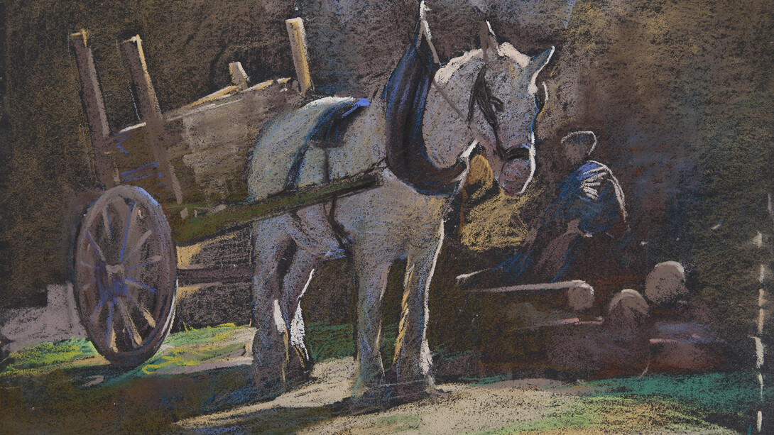 Adam Bruce Thomson, Old White Horse, pastel, 27 x 30.5 cm