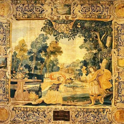 Arazzo “La sposa nel giardino dell'amato” dal Cantico dei Cantici, realizzato in Francia alla fine del XVII secolo, dal castello di Hauteville, Francia 