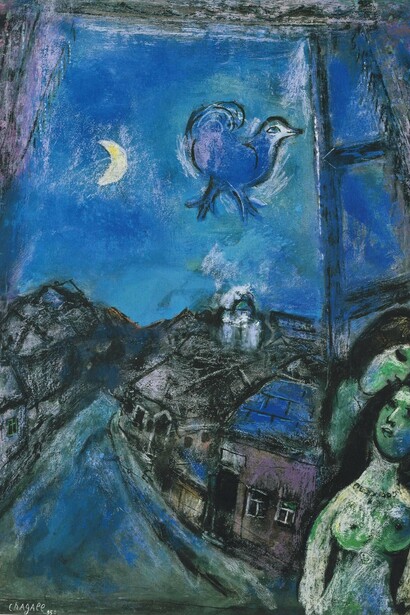 Marc Chagall,  Sera alla finestra (1950), per gentile concessione del museo Rosengart, Lucerna