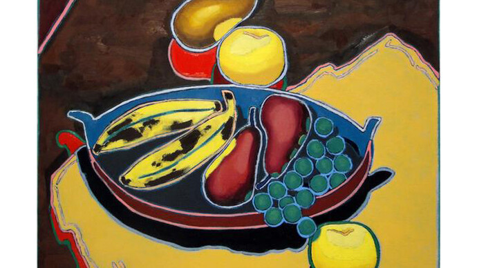 Holly Coulis, Rearranged Fruit, 2015, Oil on linen, 18 x 16 inches