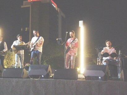 Mitch Abdo & the band performing a gig in 2022 in Erbil, Iraq