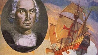 Cristoforo Colombo e una delle caravelle