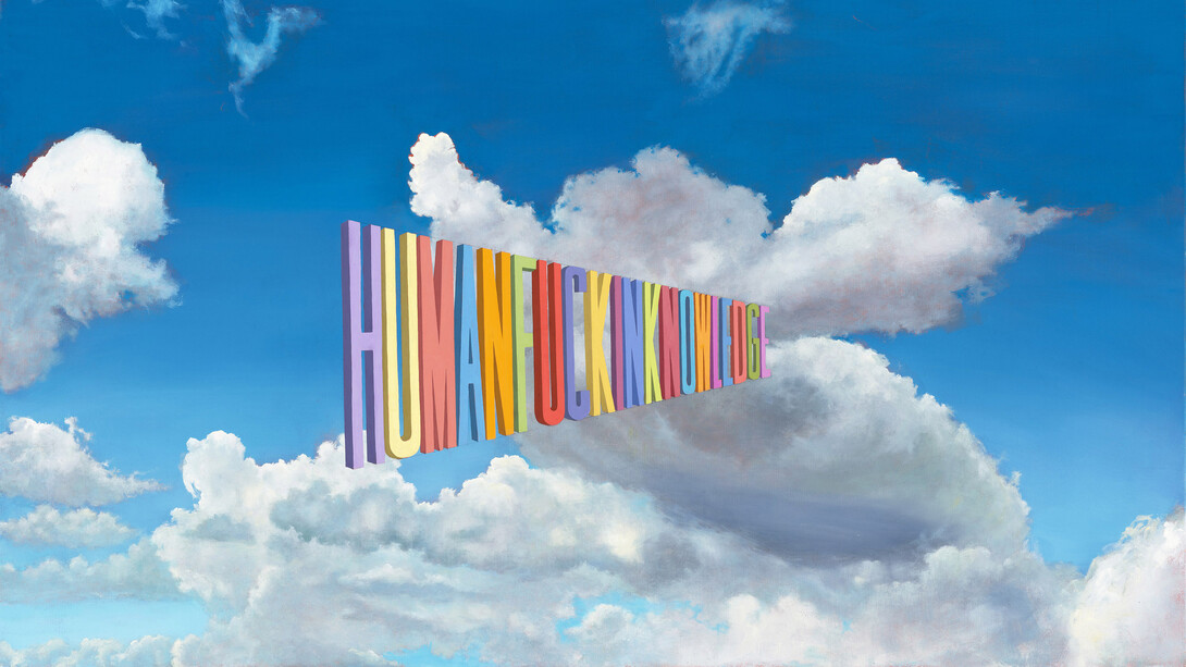 Wayne White, Humanfuckinknowledge (detail). Courtesy of Corey Helford Gallery
