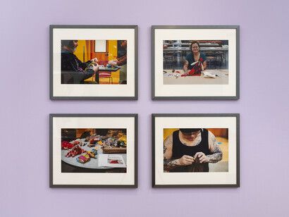 Dolls of gratitude, exhibition view. Courtesy of Frye Art Museum