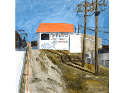 Benjamin Madeska, Calumet Fisheries, oil on canvas, 18x18 inches. Courtesy of Jackson Junge, Chicago
