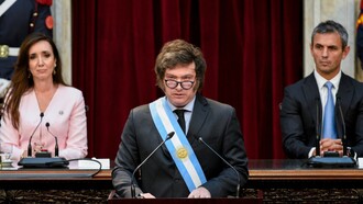El presidente argentino, Javier Milei, en la apertura de las sesiones extraordinarias. Cámara de Diputados de la Nación, 1 de marzo de 2024