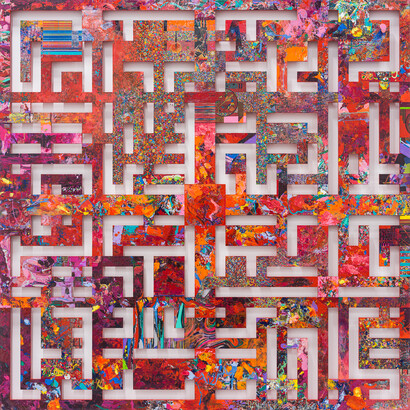 Mouteea Murad, Trial no. 173 - The fate of the red exodus I, 2024. Courtesy of Ayyam Gallery