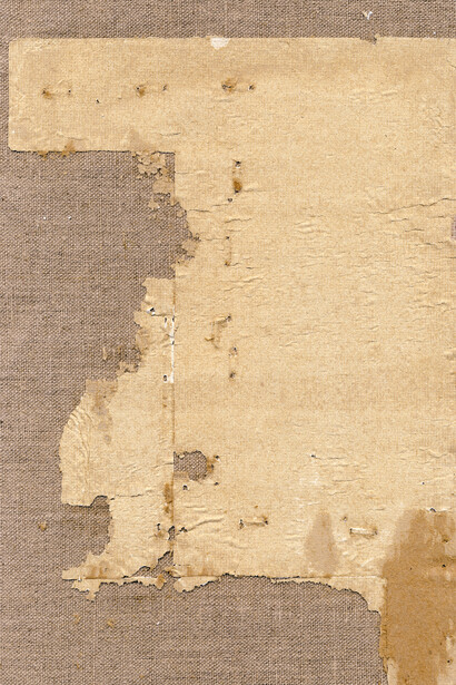 John Henderson, "Proof (wall rip, verso)", 2014, Dye sublimation on polyester, 193 x 132,1 x 3,8 cm / 76 x 52 x 1.5 inches, Courtesy Galerie Perrotin