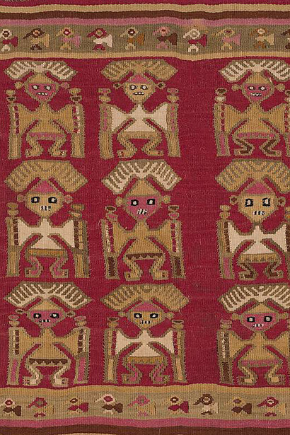 Pre-Columbian loincloth fragment, displayed at the Art Institute of Chicago, highlighting ancient textile craftsmanship, USA