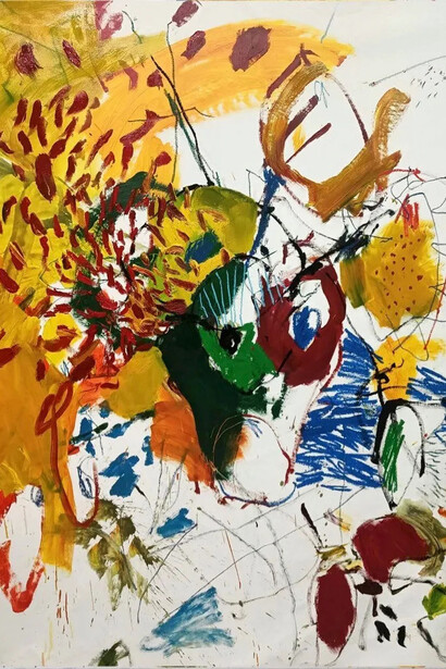 Luis Olaso, Composition for sunflowers and jug (detail), 2023. Courtesy of JD Malat Gallery
