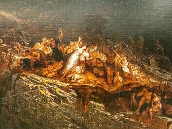 O horror que a maior parte da humanidade vivencia diariamente, sempre diferente e sempre igual, desmente tudo o que pensávamos sobre o progresso humano. John Martin (1789–1854), "O Dilúvio", pintura, 1834, Yale Center for British Art, Connecticut, EUA