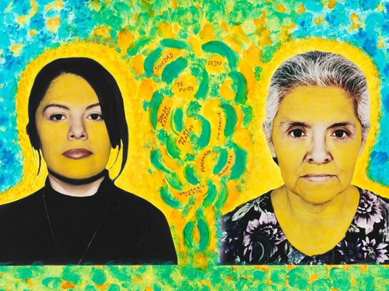 A painting made by multi-disciplinary artist Mabel Valdiviezo shown in Prodigal Daughter