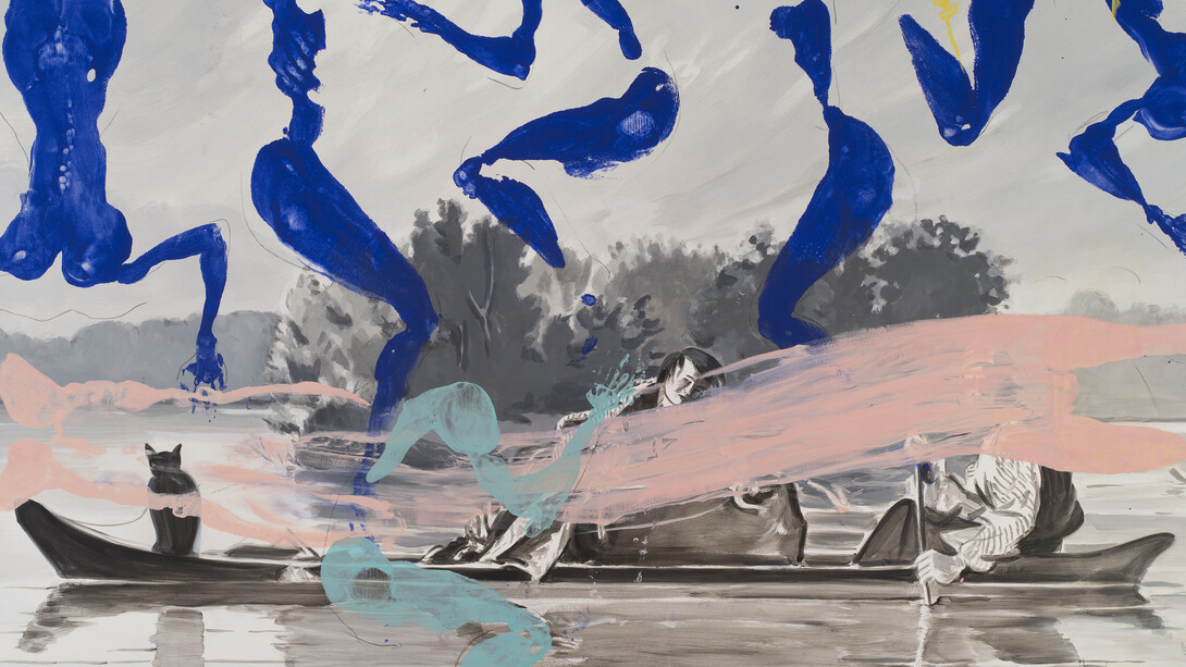 David Salle, Trappers, 2013, oil and acrylic on canvas, 213.4 x 327.7 cm, © the artist, courtesy Maureen Paley, London

