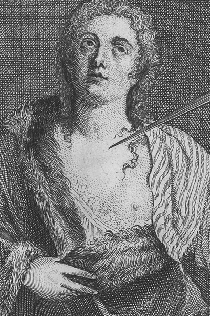 "Lucrecia", grabado, Jan van Troyen, 1673