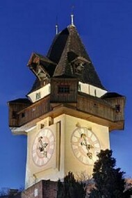 Fantasy clock tower in Graz