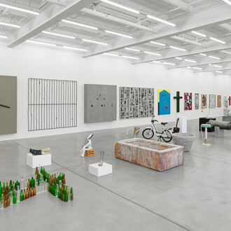 Valentin Carron, The slope (Works 2005–2026), exhibition view. Courtesy of Galerie Eva Presenhuber