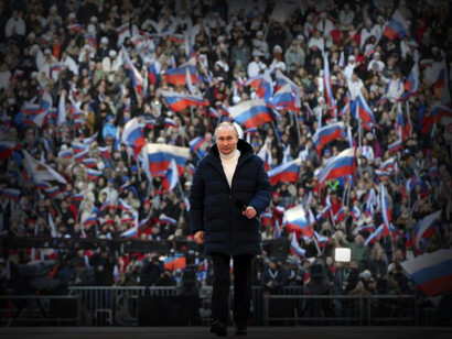 Vladimir Putin, justo antes de comenzar un mitin político en Moscú, Rusia
