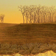 Alan Bray, Wet Spot, 2016, casein tempera on panel, 18x24x2. Courtesy of Garvey|Simon