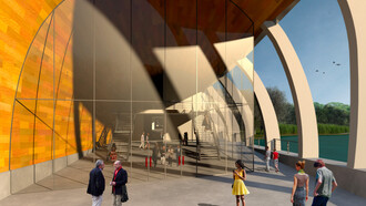 Rendering dell'interno del Ponte