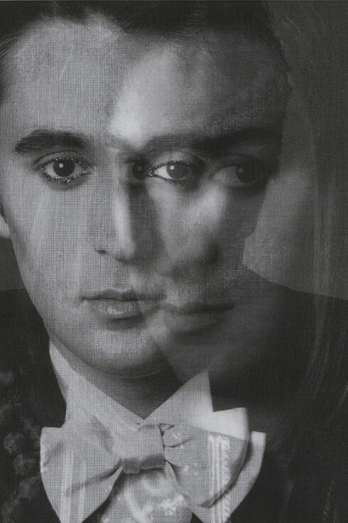 Francesco Vezzoli, 
in collaborazione con Francesco Scavullo,
Francesco by Francesco: Happily More than Ever, 2002, Stampa laser su tela con ricamo metallico, dittico 64 x 54 cm cad.,
Courtesy: Collezione ACACIA,
Credito fotografico: Fabio Mantegna
