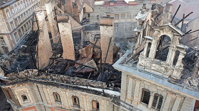 The restoration of a building damaged by fire