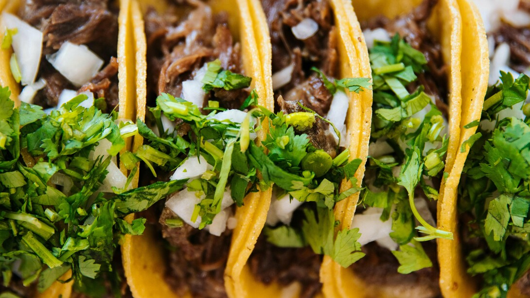 Dei tacos ripieni impiattati