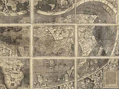 Universalis Cosmographia, particolare del manto della Madonna del Ghirlandaio