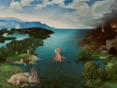 El paso de la laguna Estigia, 1520 - 1524. Óleo sobre tabla, 64 x 103 cm. Courtesy of Museo del Prado