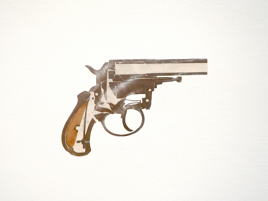 Oliver Beer, British Bulldog (Second half), 2014. Half gun, metal, plaster