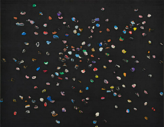 Daniele Galliano, Constellations, 2014, modeling clay on wood, 40 x 50 cm