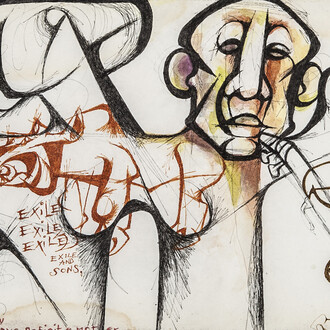 Dumile Feni, You wouldn’t know God if he spat in your eye (detail), 1975. Courtesy of Museo Nacional Centro de Arte Reina Sofía