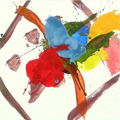 Dorothy Goode, Sharpie Looks for God #71 - 2014, Egg Tempera & Sharpie on Panel 15 x 15 inches