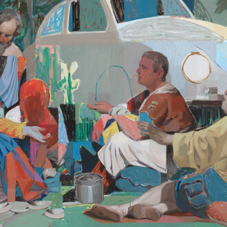 Aryz, El almuerzo (detail), 2024-2025. Courtesy of Galeria Senda