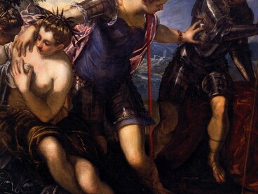 Jacopo Tintoretto, Minerva scaccia Marte alla presenza della Pace e della Concordia, 1577-78. Palazzo Ducale, Venezia, Italia