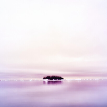 Osceola Refetoff, Tiny Island, Antarctica, 2023, archival pigment print, 22x22 inches. Courtesy of bG Gallery