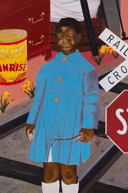Keith Jackson, Girl in the blue coat, 2024. Courtesy of Charles Moffett Gallery