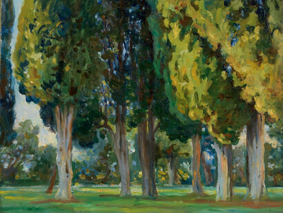 Jane Emmet de Glehn, Saint-Cassien, Afternoon Shadows, 1930, oil on board