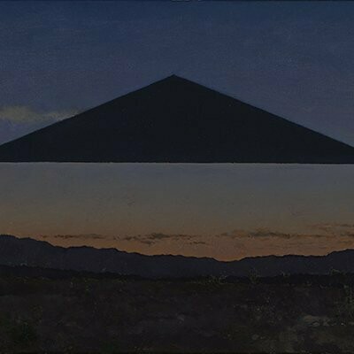 John Brosio, Desert Plane (detail), Oil on Canvas, 2023, 12 x 24. Courtesy of the artist and Arcadia Contemporary 