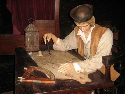 Manichino raffigurante Colombo in un museo